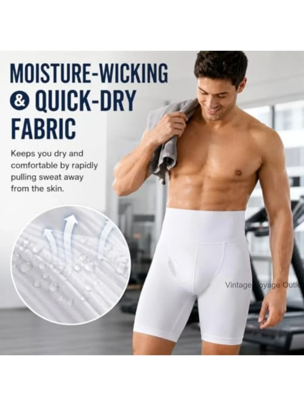 Men's Tummy Control Compression Shorts - High Waist Shapewear Boxer Briefs